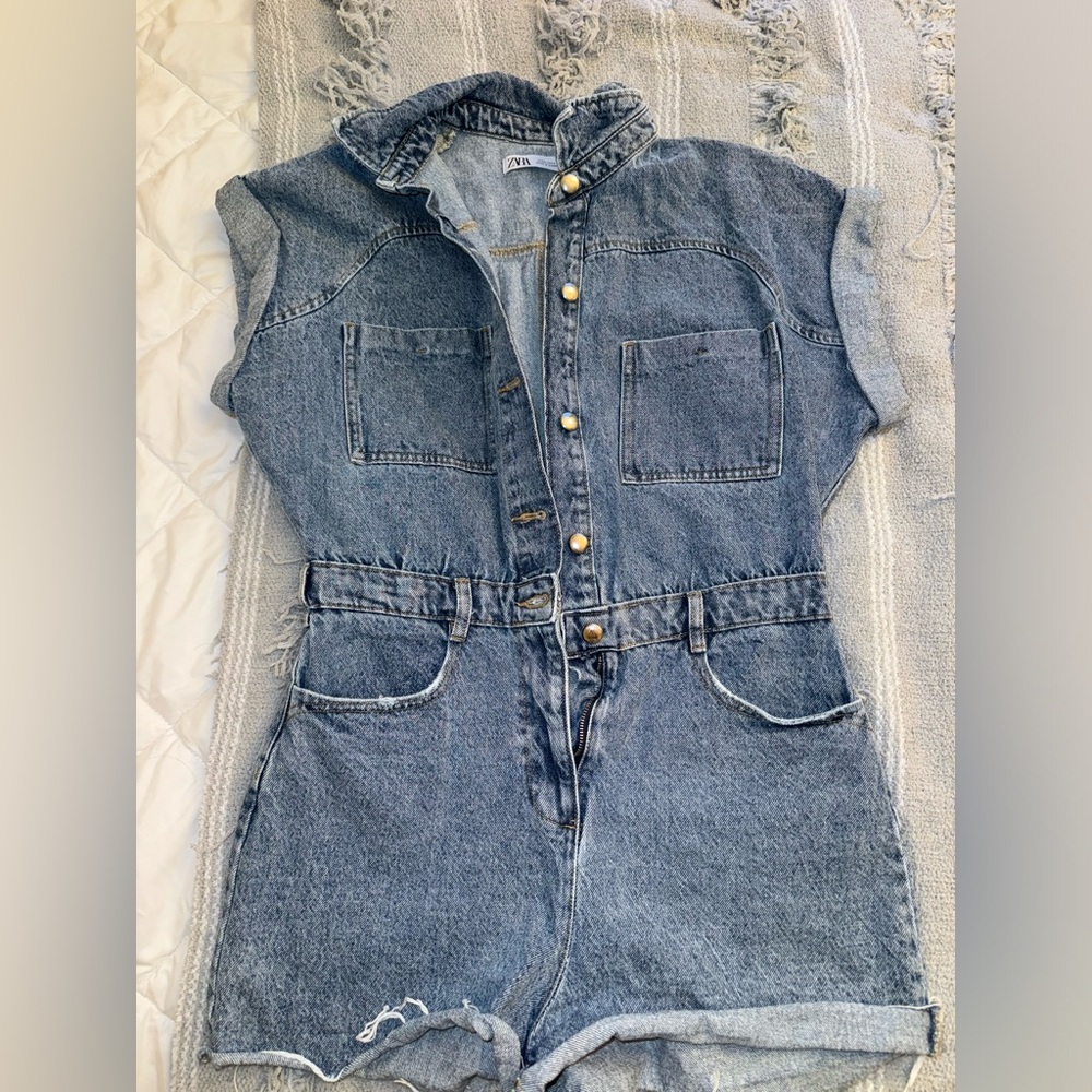 Zara Denim Romper Size Large